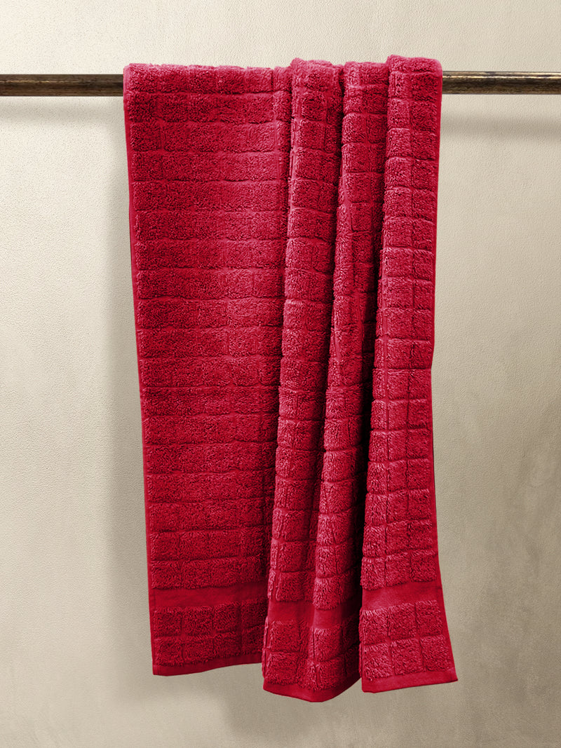 Super Soft 100% Cotton Towel <small> (checks-red)</small>