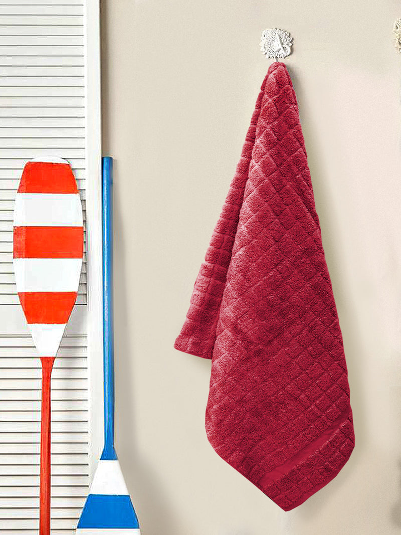 Super Soft 100% Cotton Towel <small> (checks-red)</small>