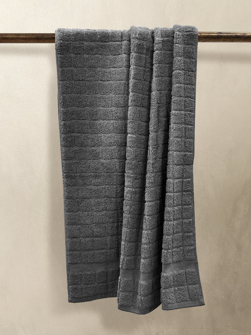 Super Soft 100% Cotton Towel <small> (checks-grey)</small>