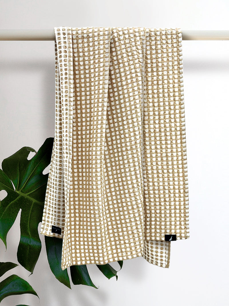 Designer Waffle Cotton Towels- Soft, Plush And Quick-Drying <small> (waffle-taupe)</small>
