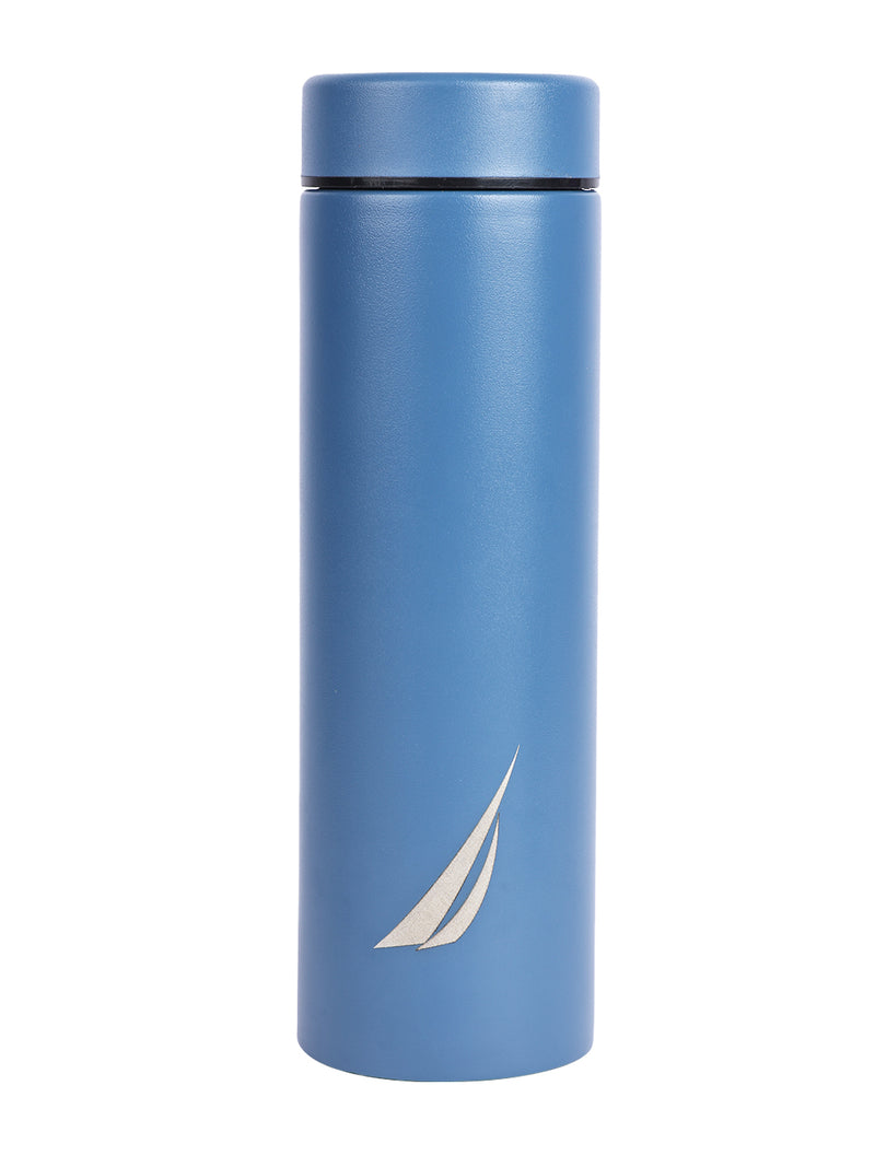 Sleek Insulated Travel Bottle: 24-Hour Hot & Cold Thermos/Flask <small> (titanium solid-blue)</small>