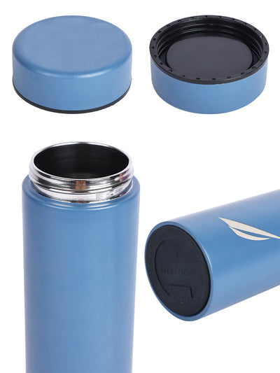 Sleek Insulated Travel Bottle: 24-Hour Hot & Cold Thermos/Flask <small> (titanium solid-blue)</small>