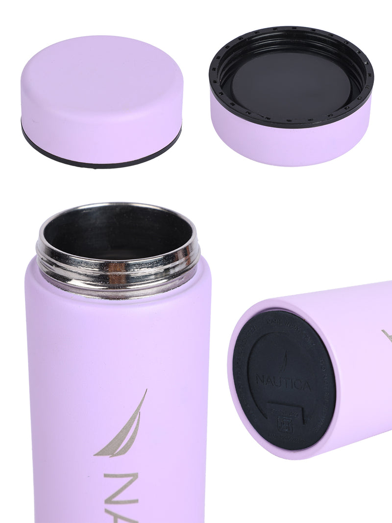 Sleek Insulated Travel Bottle: 24-Hour Hot & Cold Thermos/Flask <small> (titanium solid-lightviolet)</small>