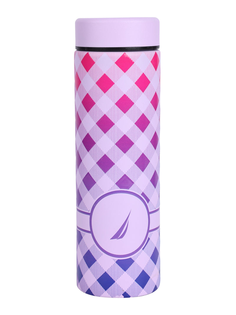 Sleek Insulated Travel Bottle: 24-Hour Hot & Cold Thermos/Flask <small> (titanium prtd-violet/blue)</small>