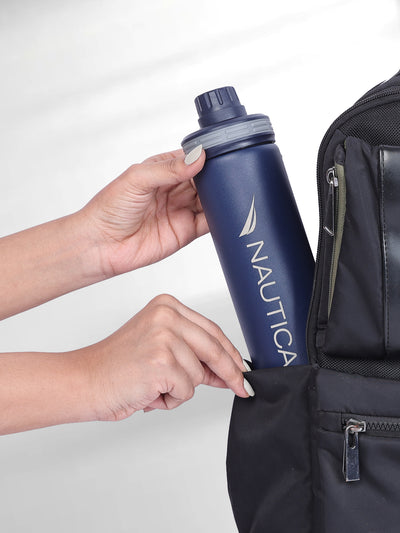 Stylish Triple-Layer Bottle: 24-Hour Insulated Thermos/Flask For Fitness And Sports <small> (texas solid-denimblue)</small>