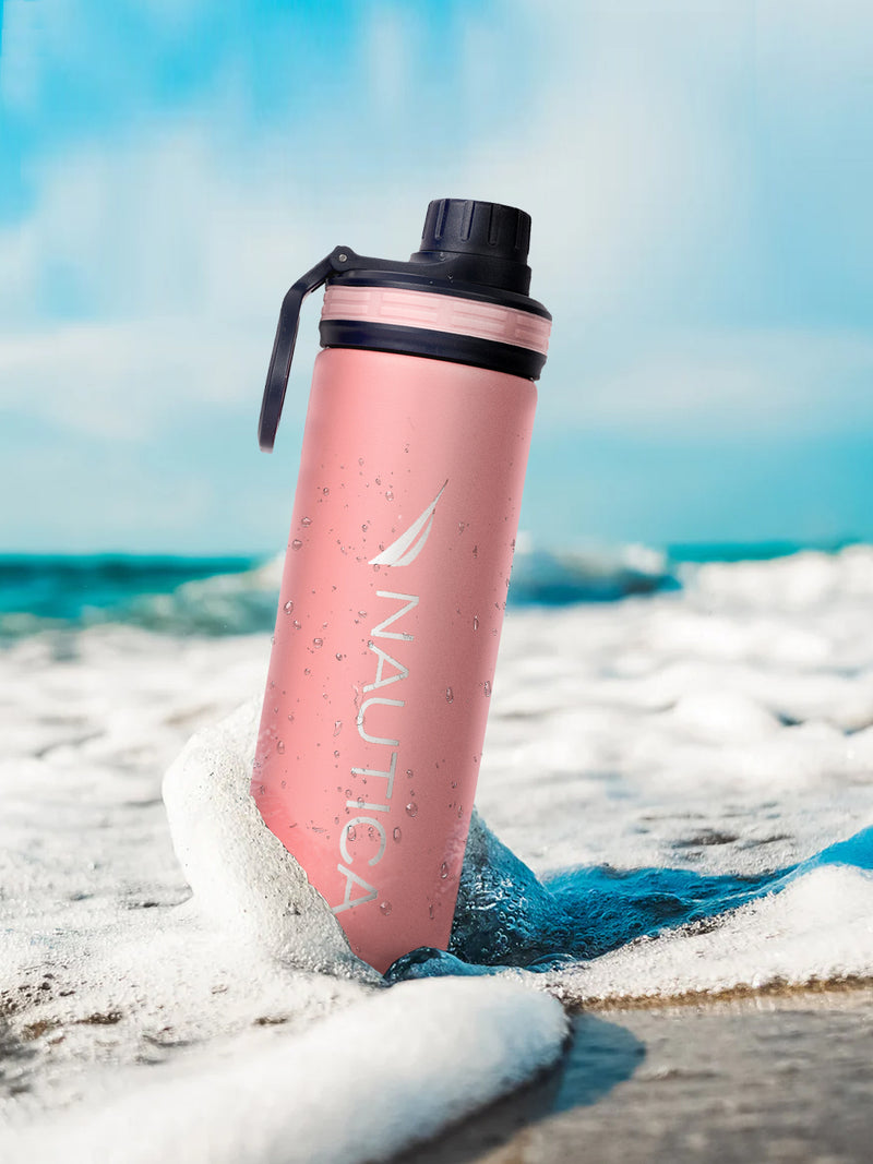 Stylish Triple-Layer Bottle: 24-Hour Insulated Thermos/Flask For Fitness And Sports <small> (texas solid-babypink)</small>