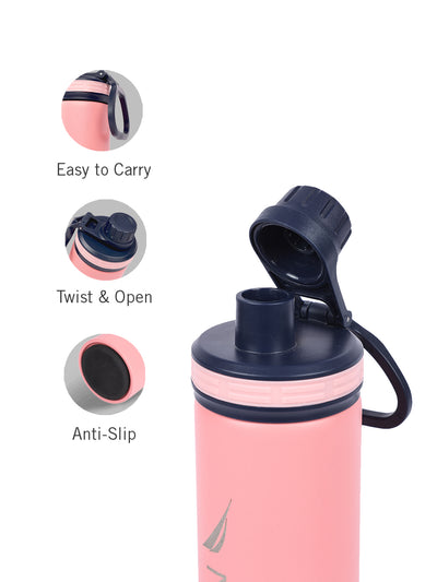 Stylish Triple-Layer Bottle: 24-Hour Insulated Thermos/Flask For Fitness And Sports <small> (texas solid-babypink)</small>