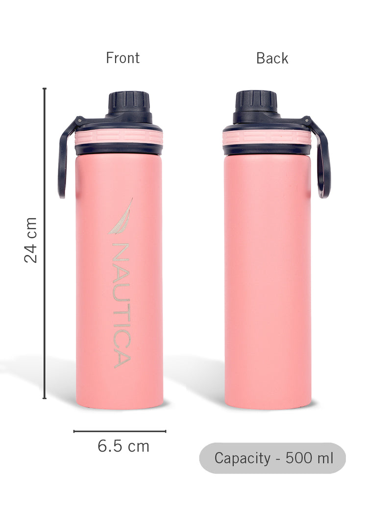 Stylish Triple-Layer Bottle: 24-Hour Insulated Thermos/Flask For Fitness And Sports <small> (texas solid-babypink)</small>