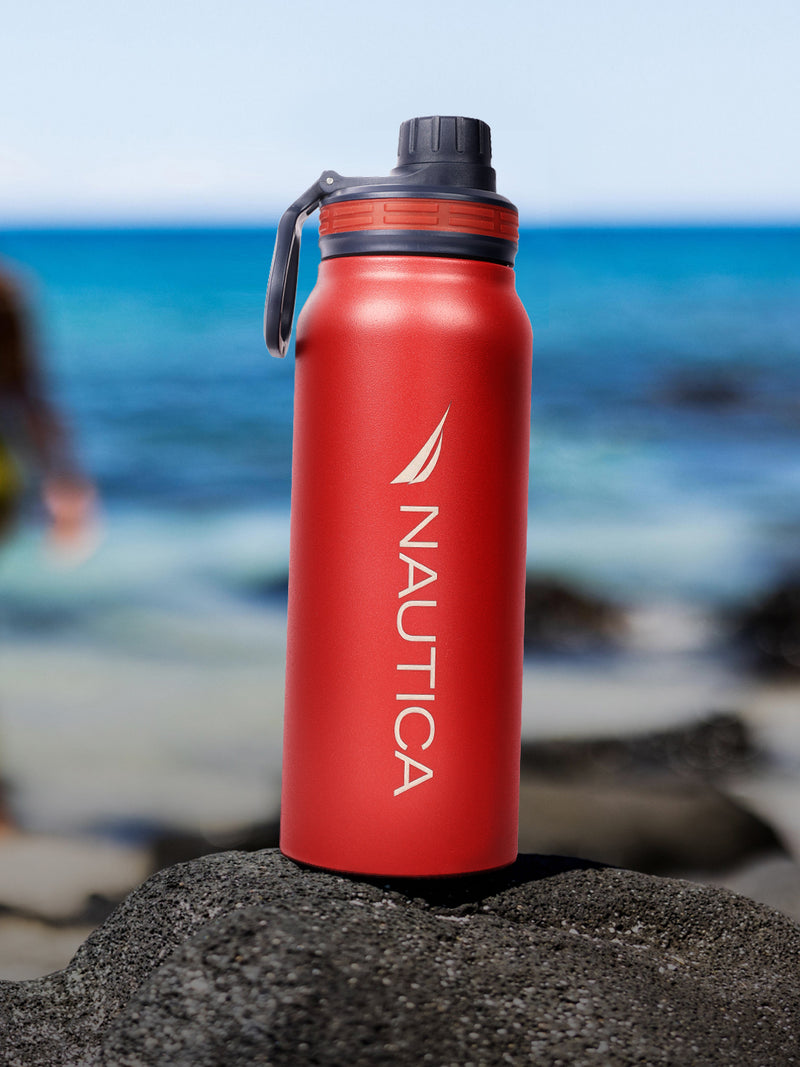 Stylish Triple-Layer Bottle: 24-Hour Insulated Thermos/Flask For Fitness And Sports <small> (austin solid-darkred)</small>