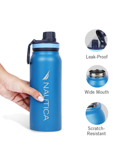 Stylish Triple-Layer Bottle: 24-Hour Insulated Thermos/Flask For Fitness And Sports <small> (austin solid-lightblue)</small>