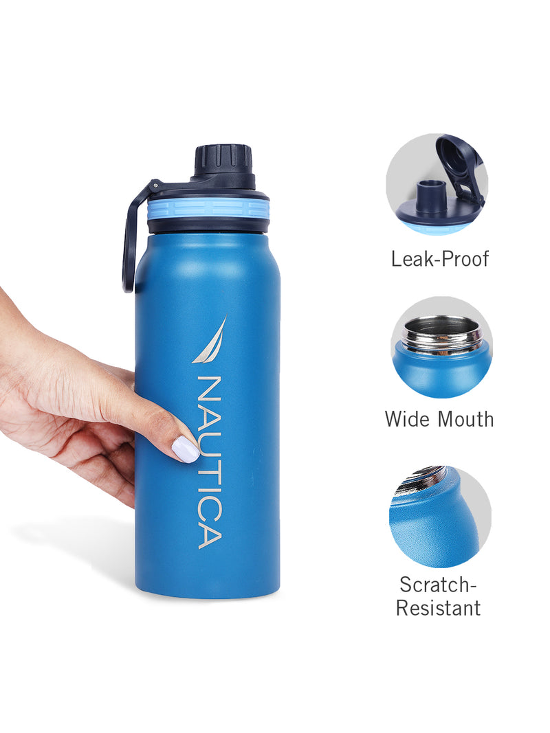 Stylish Triple-Layer Bottle: 24-Hour Insulated Thermos/Flask For Fitness And Sports <small> (austin solid-lightblue)</small>