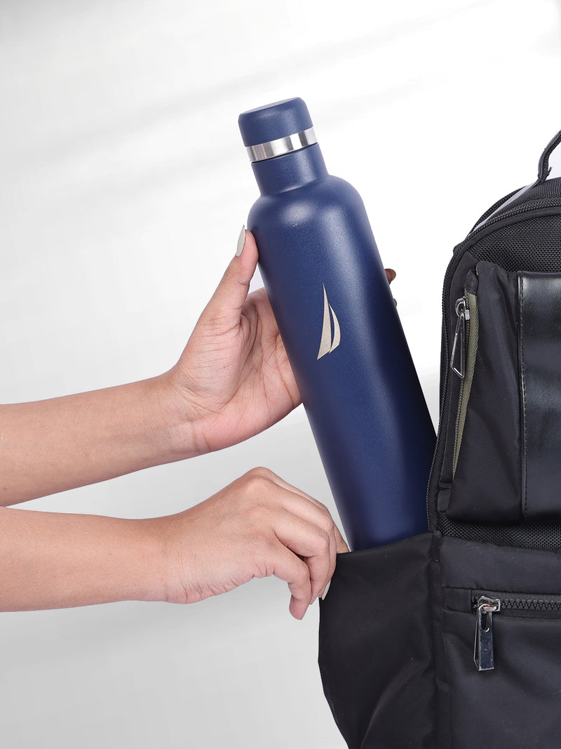 Iconic Leak-Proof Bottle: 24-Hour Hot & Cold Thermos/Flask For Fitness Enthusiasts <small> (oreo big solid-denimblue)</small>