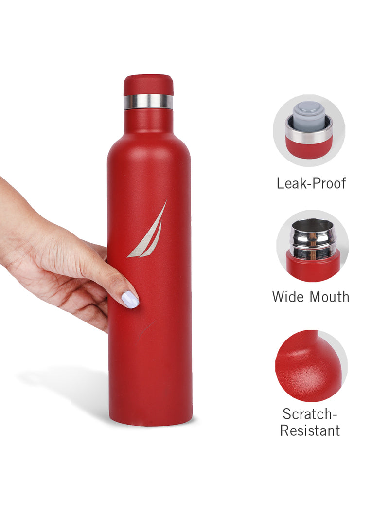 Iconic Leak-Proof Bottle: 24-Hour Hot & Cold Thermos/Flask For Fitness Enthusiasts <small> (oreo big solid-darkred)</small>