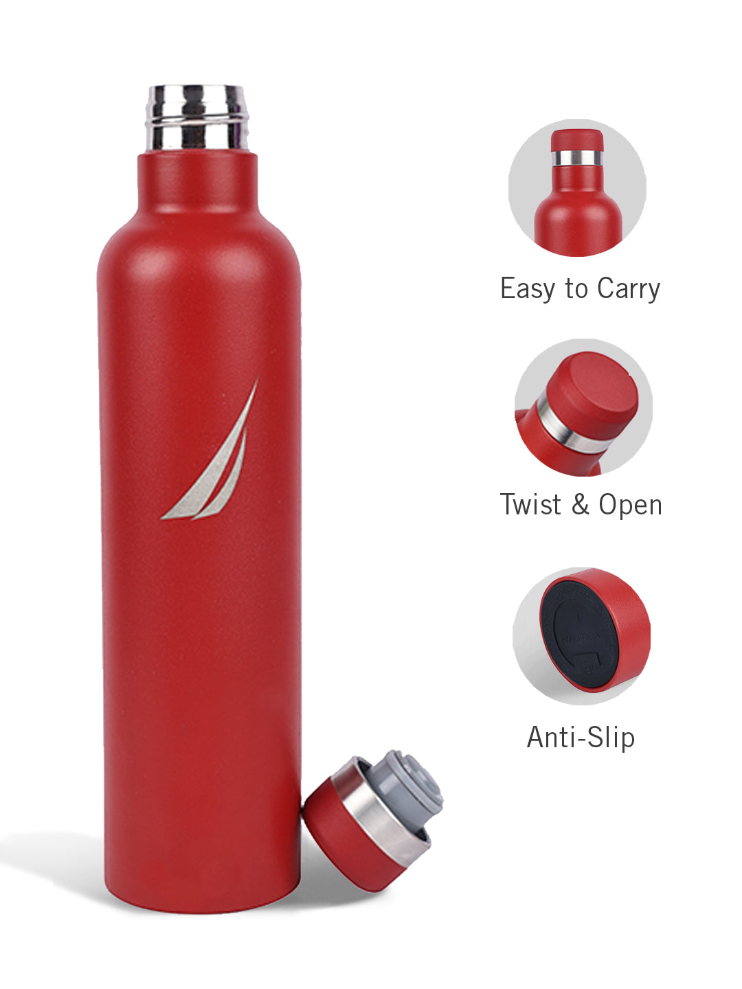 NAUTICA Iconic Leak-Proof Bottle: 24-Hour Hot & Cold Thermos/Flask For  Fitness Enthusiasts -1pc size (yacht) oreo big solid-darkred – Bianca Home