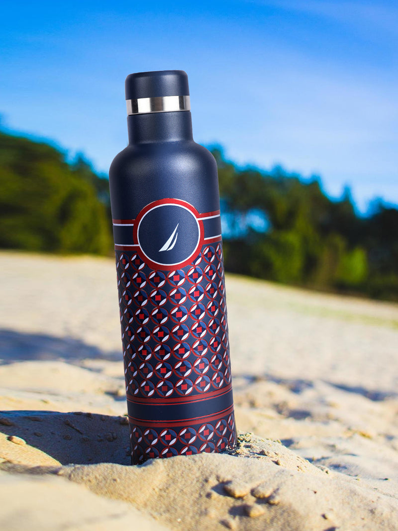 Iconic Leak-Proof Bottle: 24-Hour Hot & Cold Thermos/Flask For Fitness Enthusiasts <small> (oreo big prtd-navy/red)</small>