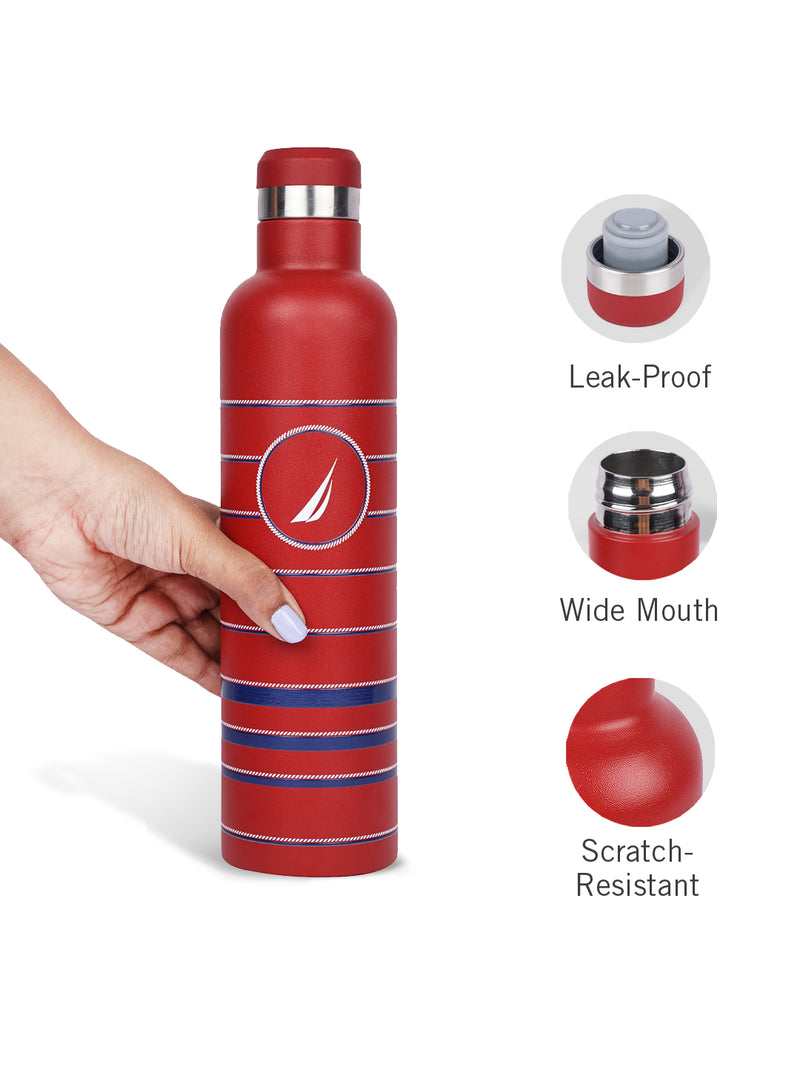Iconic Leak-Proof Bottle: 24-Hour Hot & Cold Thermos/Flask For Fitness Enthusiasts <small> (oreo big prtd-red/navy)</small>