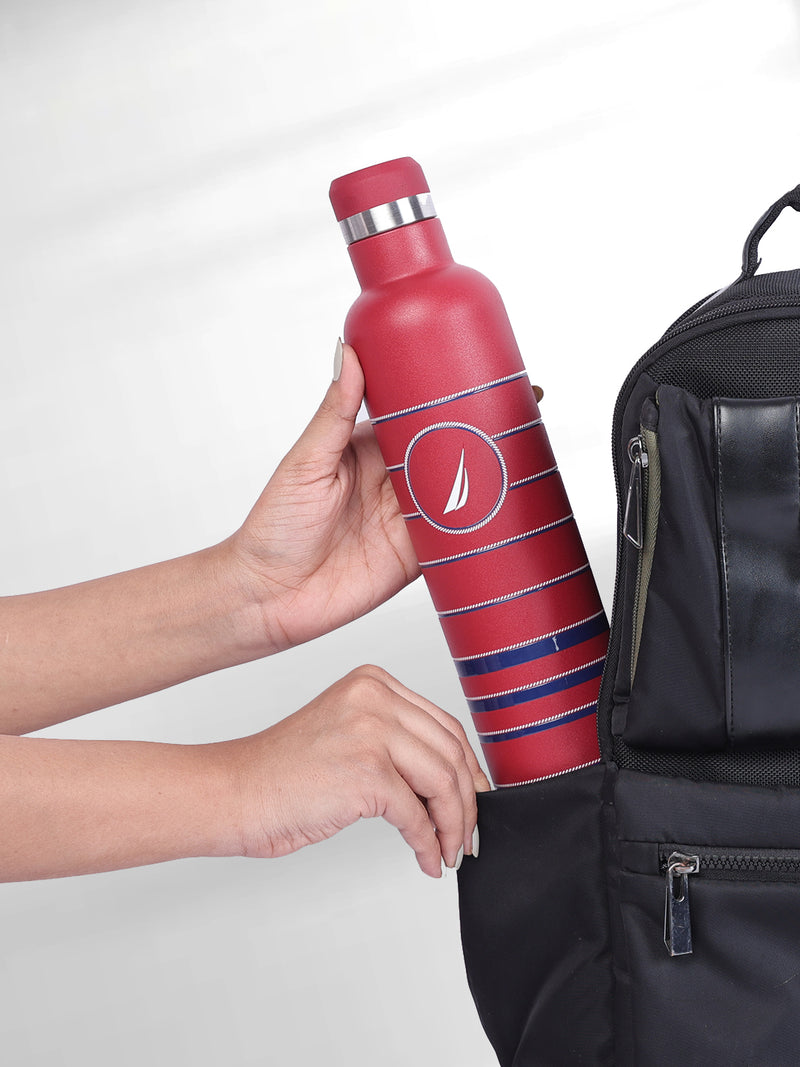Iconic Leak-Proof Bottle: 24-Hour Hot & Cold Thermos/Flask For Fitness Enthusiasts <small> (oreo big prtd-red/navy)</small>