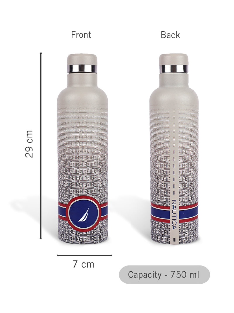 Iconic Leak-Proof Bottle: 24-Hour Hot & Cold Thermos/Flask For Fitness Enthusiasts <small> (oreo big prtd-beige/navy)</small>