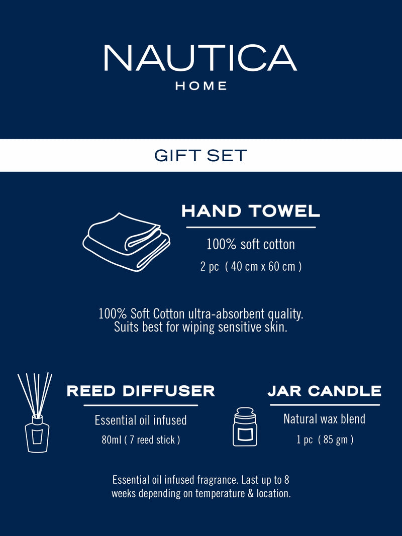 Fluffy Zero Twist 100% Cotton Towel -2-Hand 1-Reed Diffuser 1-Jar Candle <small> (solid-grey)</small>