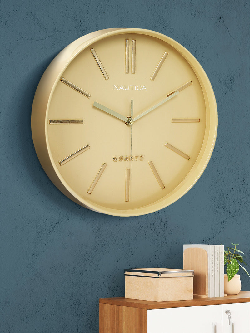 Modern Wall Clock For Latest Stylish Home With Quartz Silent Sweep Technology <small> (solid matt-beige)</small>
