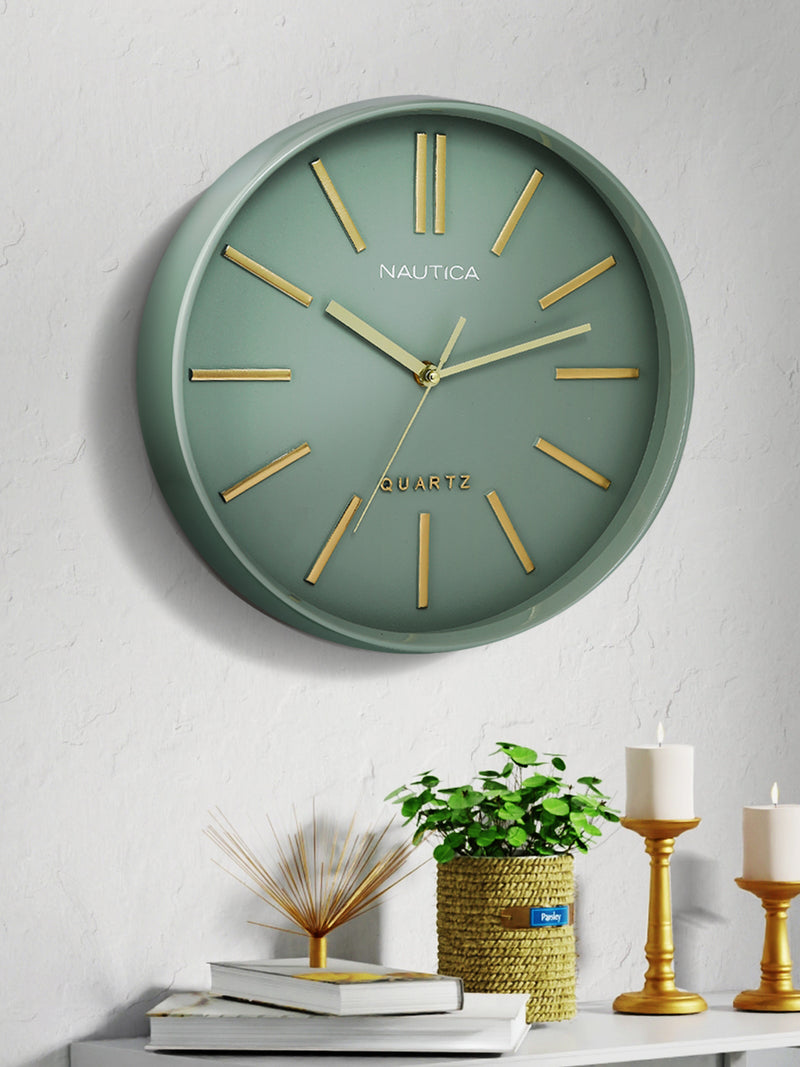 Modern Wall Clock For Latest Stylish Home With Quartz Silent Sweep Technology <small> (solid matt-green)</small>