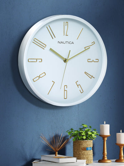 Modern Wall Clock For Latest Stylish Home With Quartz Silent Sweep Technology <small> (solid matt-white)</small>