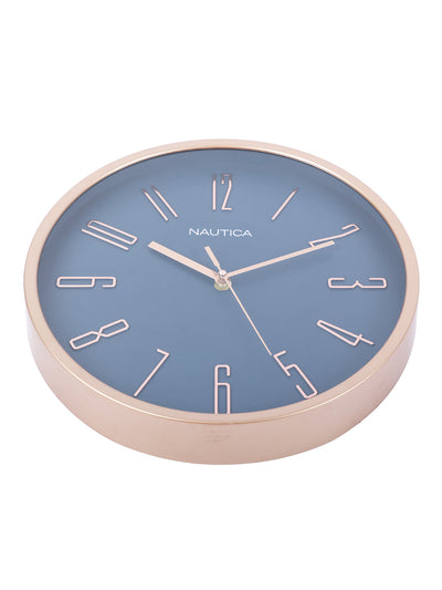 Modern Wall Clock For Latest Stylish Home With Quartz Silent Sweep Technology <small> (solid matt-navy/rosegold)</small>