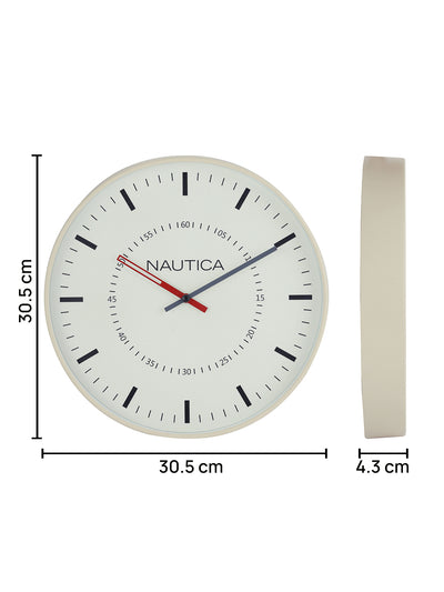 Modern Wall Clock For Latest Stylish Home With Quartz Silent Sweep Technology <small> (solid matt-white/ivory)</small>