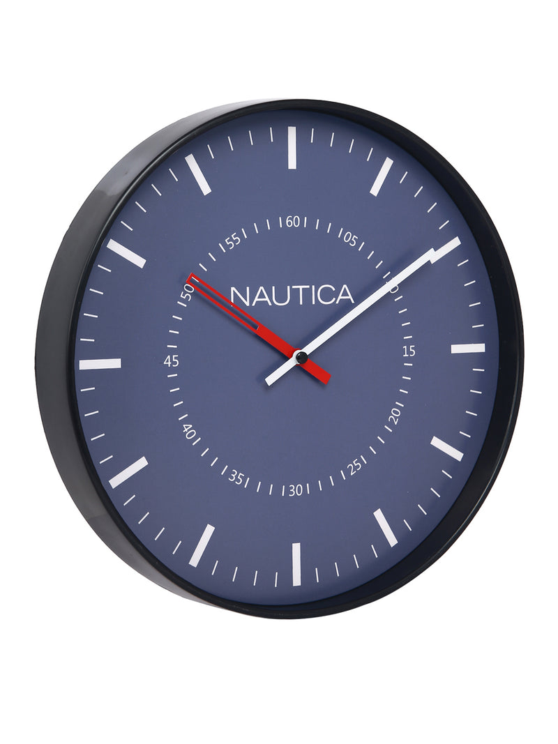 Modern Wall Clock For Latest Stylish Home With Quartz Silent Sweep Technology <small> (solid matt-navy/black)</small>