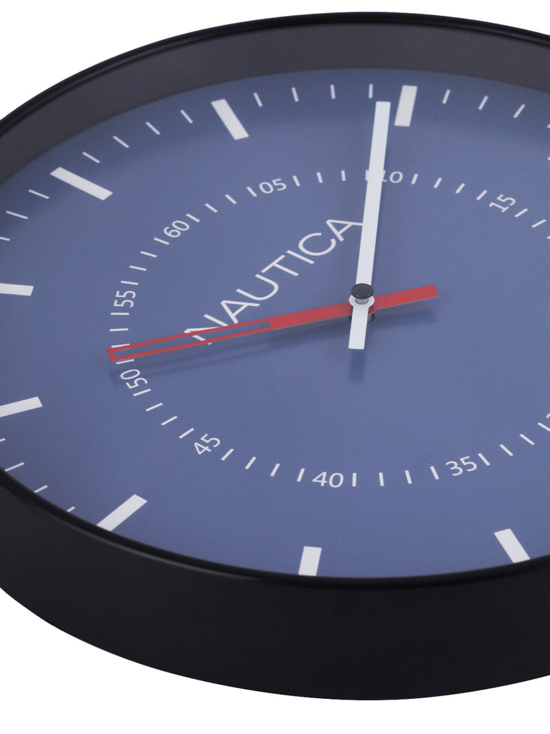 Modern Wall Clock For Latest Stylish Home With Quartz Silent Sweep Technology <small> (solid matt-navy/black)</small>