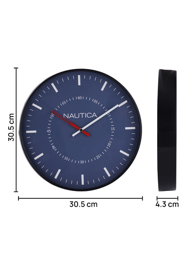 Modern Wall Clock For Latest Stylish Home With Quartz Silent Sweep Technology <small> (solid matt-navy/black)</small>