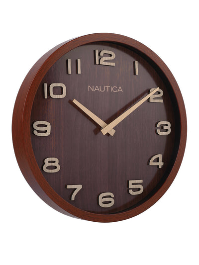 Luxury Wooden Finish Modern Wall Clock With Quartz Silent Sweep Technology <small> (real wood numbers-mahogany)</small>
