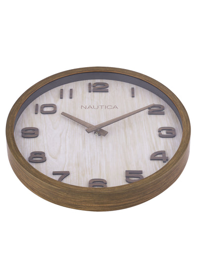 Luxury Wooden Finish Modern Wall Clock With Quartz Silent Sweep Technology <small> (real wood numbers-teak/natural)</small>