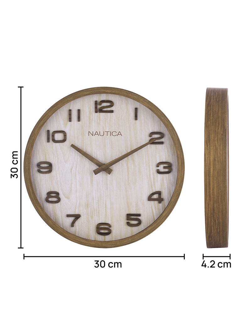 Luxury Wooden Finish Modern Wall Clock With Quartz Silent Sweep Technology <small> (real wood numbers-teak/natural)</small>