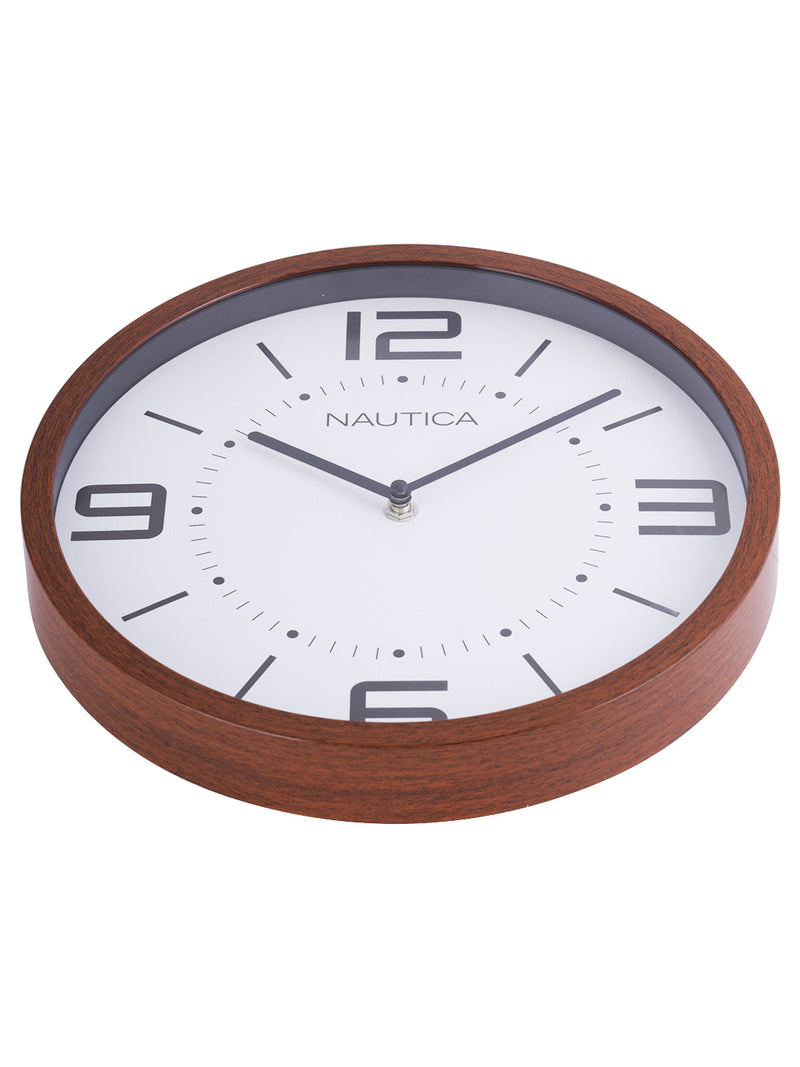 Luxury Wooden Finish Modern Wall Clock With Quartz Silent Sweep Technology <small> (wood grain rim-mahogany/white)</small>