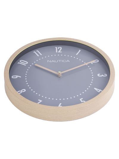 Luxury Wooden Finish Modern Wall Clock With Quartz Silent Sweep Technology <small> (wood grain rim-pine/grey)</small>
