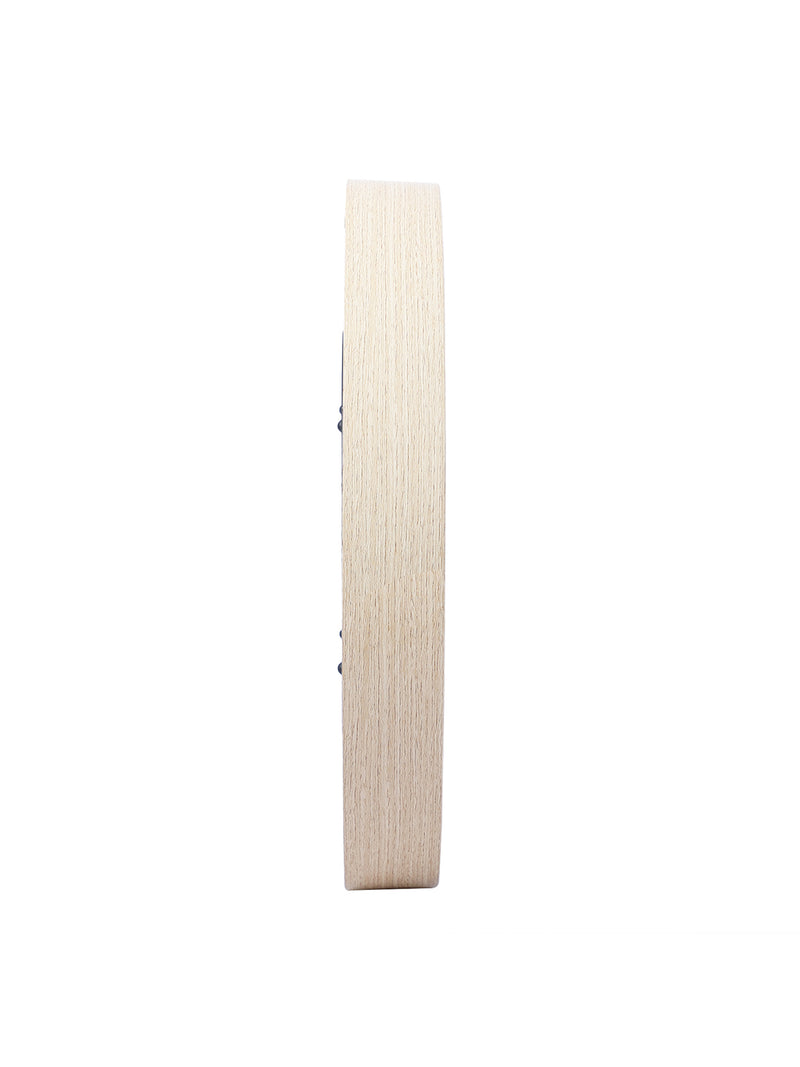 Luxury Wooden Finish Modern Wall Clock With Quartz Silent Sweep Technology <small> (wood grain rim-pine/navy)</small>