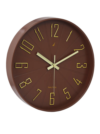 Modern Wall Clock For Latest Stylish Home With Quartz Silent Sweep Technology <small> (solid matt-rust)</small>