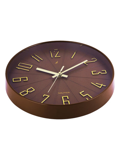 Modern Wall Clock For Latest Stylish Home With Quartz Silent Sweep Technology <small> (solid matt-rust)</small>