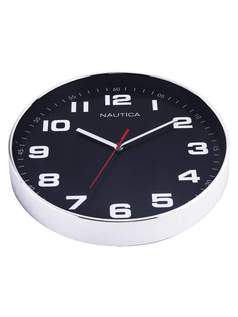 Modern Wall Clock For Latest Stylish Home With Quartz Silent Sweep Technology <small> (glossy rim-black/silver)</small>