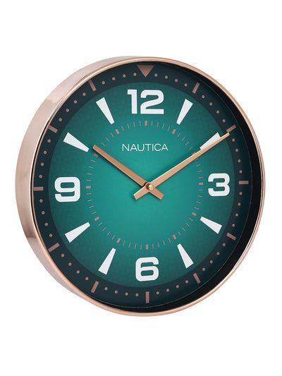 Modern Wall Clock For Latest Stylish Home With Quartz Silent Sweep Technology <small> (glossy rim-teal/rosegold)</small>