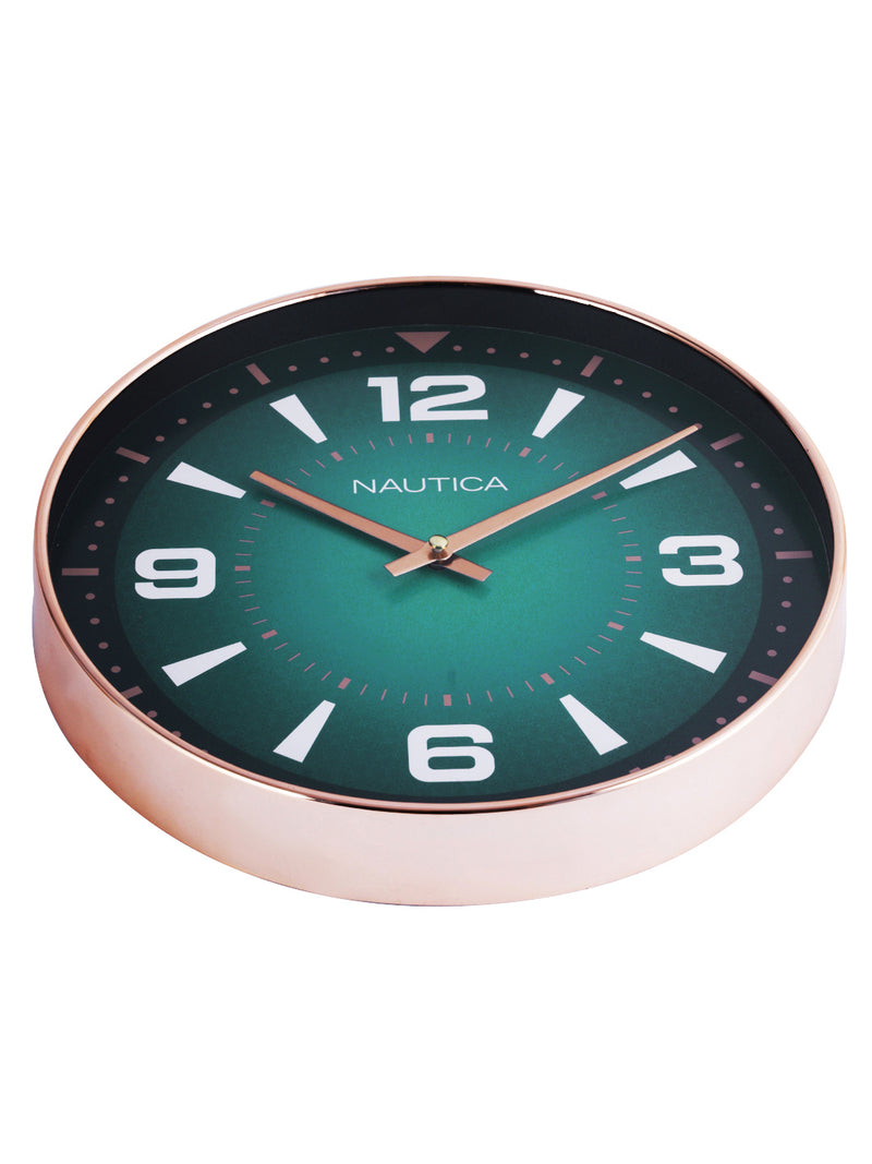 Modern Wall Clock For Latest Stylish Home With Quartz Silent Sweep Technology <small> (glossy rim-teal/rosegold)</small>