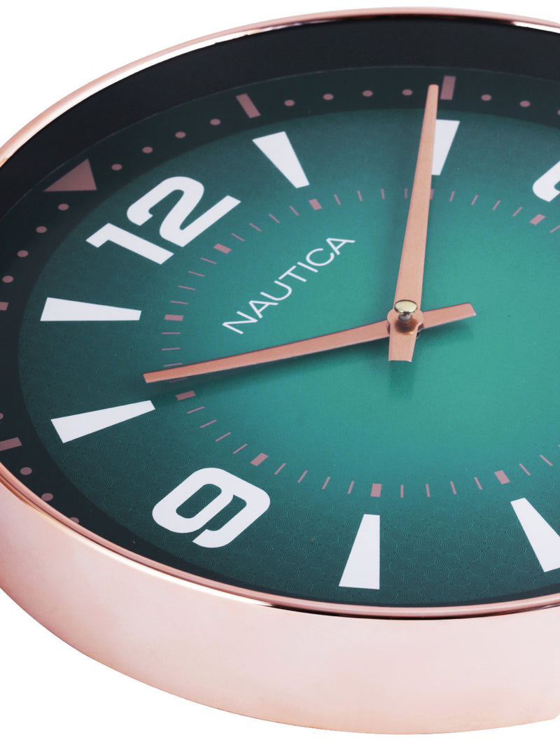 Modern Wall Clock For Latest Stylish Home With Quartz Silent Sweep Technology <small> (glossy rim-teal/rosegold)</small>