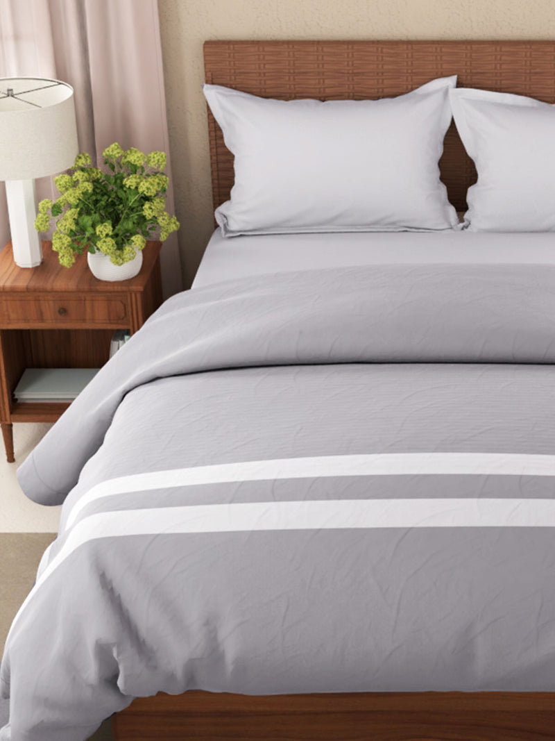 Luxurious 100% Egyptian Satin Cotton Comforter For All Weather <small> (solid-grey)</small>