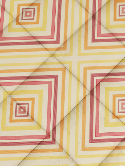 Super Soft 100% Natural Cotton Fabric Double Comforter For Winters <small> (geometrical-banana/red)</small>