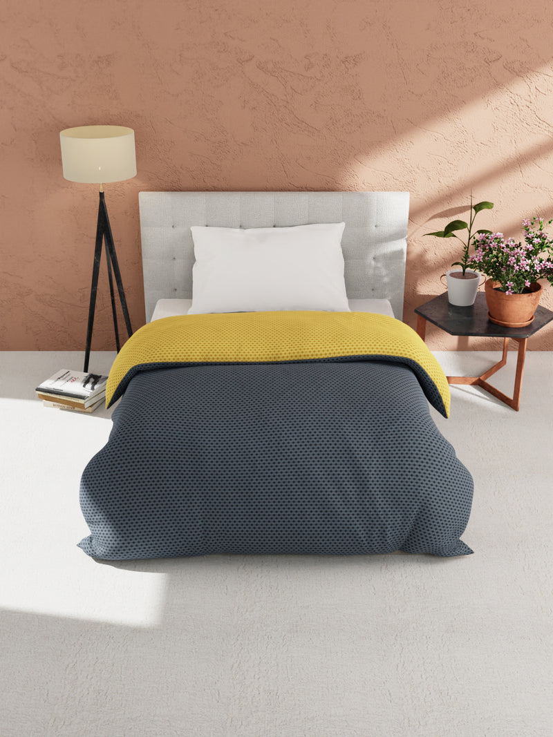 Ultra Soft Microfiber Reversible Comforter For All Weather <small> (reversible-blue/yellow)</small>