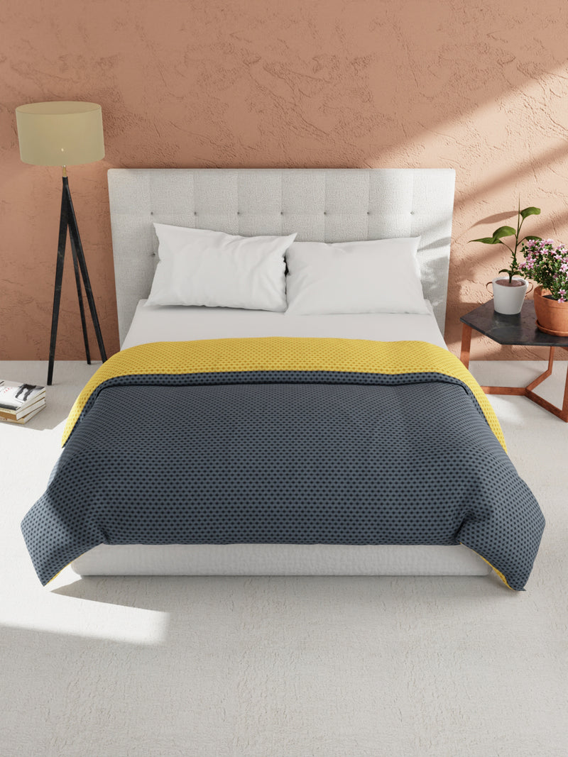 Ultra Soft Microfiber Reversible Comforter For All Weather <small> (reversible-blue/yellow)</small>