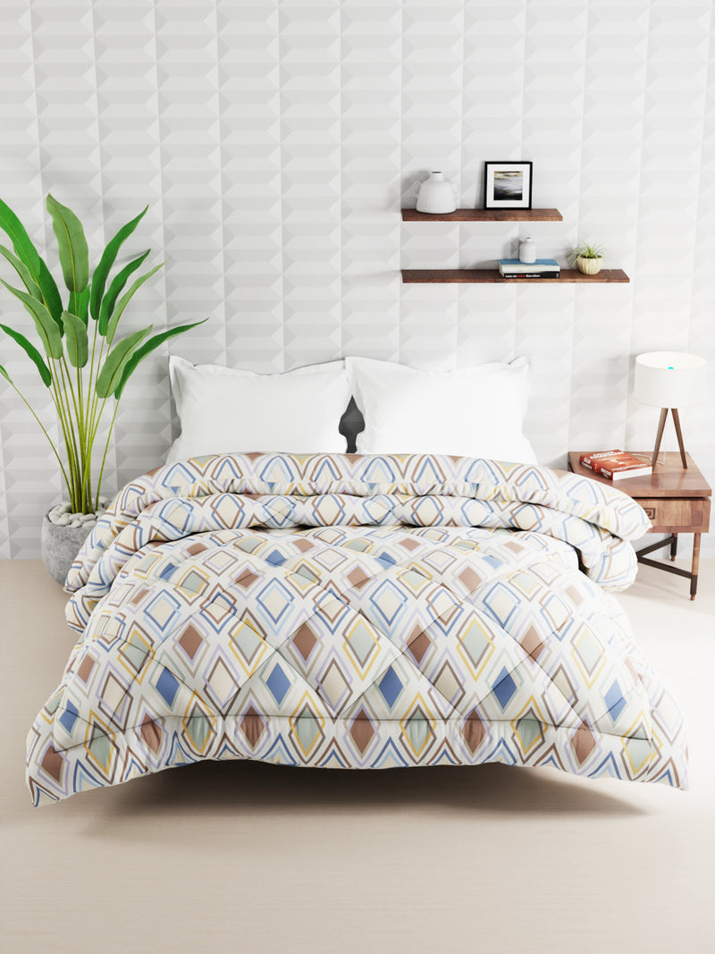 Super Soft Microfiber Double Comforter For All Weather <small> (geometrical-ivory/multi)</small>