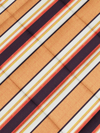 Super Soft 100% Natural Cotton Fabric Comforter For All Weather <small> (stripe-orange/beige)</small>