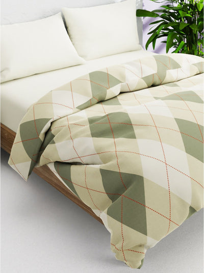 Super Soft 100% Natural Cotton Fabric Comforter For All Weather <small> (geometrical-sage/multi)</small>